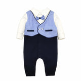 Newborn Baby Girl Clothes New Fashion Child-Clothing Long Sleeve Cotton Gentleman Baby Romper Infant Baby Boy Girl Ropmers
