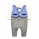 Newborn Baby Girl Clothes New Fashion Child-Clothing Long Sleeve Cotton Gentleman Baby Romper Infant Baby Boy Girl Ropmers