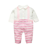 Newborn Baby Girl Clothes New Fashion Child-Clothing Long Sleeve Cotton Gentleman Baby Romper Infant Baby Boy Girl Ropmers