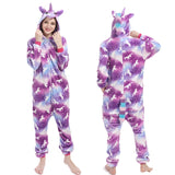 New Unicorn Pajamas onesie Women Kugurumi panda Winter Flannel Pajama Kigurumi Adult Nightie Stitch unicornio Sleepwear Overalls