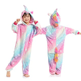 Girls Boys Winter Kigurumi Pajamas Unicorn Cartoon Anime Animal Onesies Kids Sleepwear Flannel Warm Jumpsuit Children Pajamas