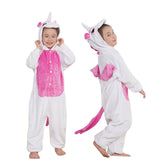 Girls Boys Winter Kigurumi Pajamas Unicorn Cartoon Anime Animal Onesies Kids Sleepwear Flannel Warm Jumpsuit Children Pajamas