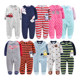 Footed Newborn Baby Rompers Pjms 2019 Fall Winter Fleece Warm Little Brother All Star Baby Pajamas Infant jumpsuits Sleepwear