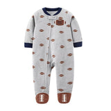Footed Newborn Baby Rompers Pjms 2019 Fall Winter Fleece Warm Little Brother All Star Baby Pajamas Infant jumpsuits Sleepwear