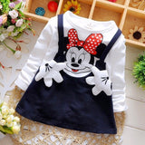 2019 New Summer Cotton Baby Girls Cartoon Long Sleeves Dress Children's Clothing Kids Princess Dresses Casual Clothes 0-2Years