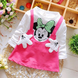 2019 New Summer Cotton Baby Girls Cartoon Long Sleeves Dress Children's Clothing Kids Princess Dresses Casual Clothes 0-2Years