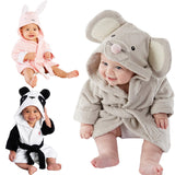 2019 Winter Warm Baby  Hooded Sleepwear Cute Cartoon Mouse/Panda/Bunny Animal Design1-5Y Infant Towel Coral Fleece Blanket Robes