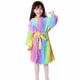 Kigurumi Unicorn Hooded Children Bathrobes Kids Star rainbow Bath Robe Animal For Boys Girls Pyjamas Nightgown Kids Sleepwear