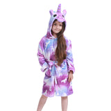 Kigurumi Unicorn Hooded Children Bathrobes Kids Star rainbow Bath Robe Animal For Boys Girls Pyjamas Nightgown Kids Sleepwear