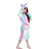 Kigurumi Unicorn Hooded Children Bathrobes Kids Star rainbow Bath Robe Animal For Boys Girls Pyjamas Nightgown Kids Sleepwear
