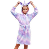 Kigurumi Unicorn Hooded Children Bathrobes Kids Star rainbow Bath Robe Animal For Boys Girls Pyjamas Nightgown Kids Sleepwear