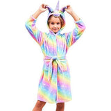 Kigurumi Unicorn Hooded Children Bathrobes Kids Star rainbow Bath Robe Animal For Boys Girls Pyjamas Nightgown Kids Sleepwear