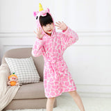 Kigurumi Unicorn Hooded Children Bathrobes Kids Star rainbow Bath Robe Animal For Boys Girls Pyjamas Nightgown Kids Sleepwear