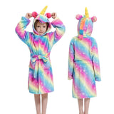 Kigurumi Unicorn Hooded Children Bathrobes Kids Star rainbow Bath Robe Animal For Boys Girls Pyjamas Nightgown Kids Sleepwear