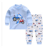 Children Casual Pajamas Clothing Set Boys & Girls Cartoon Sleepwear Suit Sets Kids Long-sleeved+Pant 2-Piece Cotton Pajamas Sets