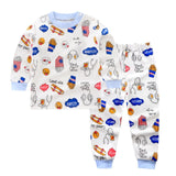 Children Casual Pajamas Clothing Set Boys & Girls Cartoon Sleepwear Suit Sets Kids Long-sleeved+Pant 2-Piece Cotton Pajamas Sets