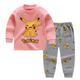 Children Casual Pajamas Clothing Set Boys & Girls Cartoon Sleepwear Suit Sets Kids Long-sleeved+Pant 2-Piece Cotton Pajamas Sets
