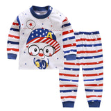 Children Casual Pajamas Clothing Set Boys & Girls Cartoon Sleepwear Suit Sets Kids Long-sleeved+Pant 2-Piece Cotton Pajamas Sets