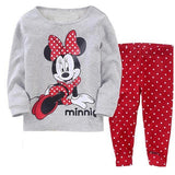 Minnie Cartoon Baby Girl Clothing Sets Cute Printing Long Sleeve T shirt + Casual Pant 2PCS Pajama Sets Kids Girl Sleepwear