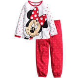 Minnie Cartoon Baby Girl Clothing Sets Cute Printing Long Sleeve T shirt + Casual Pant 2PCS Pajama Sets Kids Girl Sleepwear