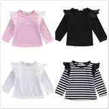 Newborn Infant Baby Kid Girl Long Sleeve T-Shirt Casual Laec Sleeve Tops Baby Girls Autumn Winter Clothes 0-24 Months