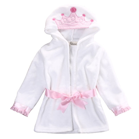 Cute Kids Baby Girl Boy Hooded Animal Bath Robes Sleepwear Winter Warm Long Sleeve Towel Wrap Bathrobe Bathing Blanket Clothes