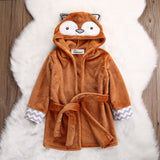 Cute Kids Baby Girl Boy Hooded Animal Bath Robes Sleepwear Winter Warm Long Sleeve Towel Wrap Bathrobe Bathing Blanket Clothes