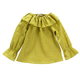 Touchcare Sleeveless Solid Baby Girl T-shirts Lotus Leaf Collar A-line O-Ncek Toddler Top Blouse Baby Girls Clothing Kid T Shirt