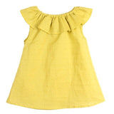 Touchcare Sleeveless Solid Baby Girl T-shirts Lotus Leaf Collar A-line O-Ncek Toddler Top Blouse Baby Girls Clothing Kid T Shirt