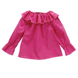 Touchcare Sleeveless Solid Baby Girl T-shirts Lotus Leaf Collar A-line O-Ncek Toddler Top Blouse Baby Girls Clothing Kid T Shirt