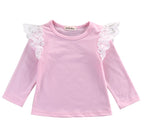 Newborn Infant Baby Kid Girl Long Sleeve T-Shirt Casual Laec Sleeve Tops Baby Girls Autumn Winter Clothes 0-24 Months