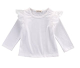Newborn Infant Baby Kid Girl Long Sleeve T-Shirt Casual Laec Sleeve Tops Baby Girls Autumn Winter Clothes 0-24 Months