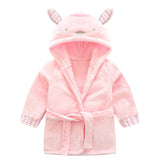 Kids children's clothing boys girls Robes winter spring autumn cartoon baby bathrobe Sleepwear & Robe winter Pink rabbit bear