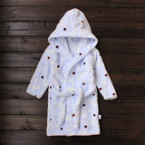 Cute Cartoon Pattern Children Bathrobe Autumn Long Sleeve Baby Pajamas Boys Girls Sleepwear Hooded Soft Kids Robes For Children