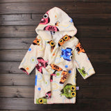 Cute Cartoon Pattern Children Bathrobe Autumn Long Sleeve Baby Pajamas Boys Girls Sleepwear Hooded Soft Kids Robes For Children