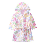 Cute Cartoon Pattern Children Bathrobe Autumn Long Sleeve Baby Pajamas Boys Girls Sleepwear Hooded Soft Kids Robes For Children