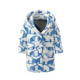 Cute Cartoon Pattern Children Bathrobe Autumn Long Sleeve Baby Pajamas Boys Girls Sleepwear Hooded Soft Kids Robes For Children