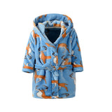 Cute Cartoon Pattern Children Bathrobe Autumn Long Sleeve Baby Pajamas Boys Girls Sleepwear Hooded Soft Kids Robes For Children