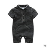 Kimocat new High quality spring and autumn Lucky No.7 Fashion Newborn Baby Ropmer Cartoon Long Sleeve Baby Boy  Clothes