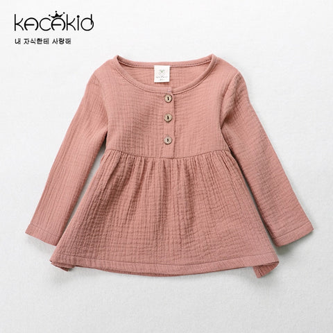 Kacakid Spring cute baby girls Tees shirt kids cotton T-shirt children long sleeve tops Sweatshirts