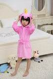Cute Baby Bathrobes for Girls Pajamas Kids Rainbow Unicorn Pattern Hooded Beach Towel Boys Bath Robe Sleepwear Children Clothing