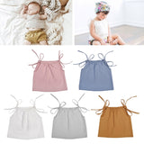 Newest Summer Baby Girl Cotton Strap Top Sleeveless T Shirt Newborn Shoulder Tie Top MAY14-A