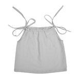 Newest Summer Baby Girl Cotton Strap Top Sleeveless T Shirt Newborn Shoulder Tie Top MAY14-A