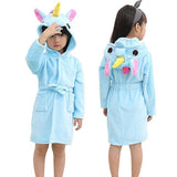 Cute Baby Bathrobes for Girls Pajamas Kids Rainbow Unicorn Pattern Hooded Beach Towel Boys Bath Robe Sleepwear Children Clothing