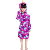 Cute Baby Bathrobes for Girls Pajamas Kids Rainbow Unicorn Pattern Hooded Beach Towel Boys Bath Robe Sleepwear Children Clothing