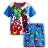 Kids Boys Girls Clothes Baby Pajamas Summer Short Sleeved Set Cartoon Spiderman Minnie Lackey Children's Sleepwear