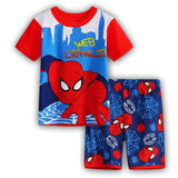 Kids Boys Girls Clothes Baby Pajamas Summer Short Sleeved Set Cartoon Spiderman Minnie Lackey Children's Sleepwear