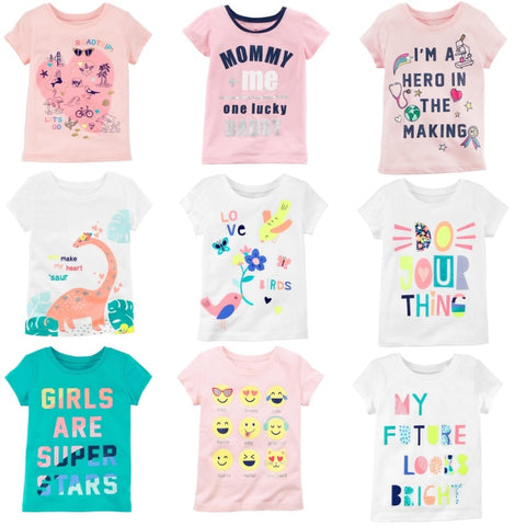 100% Cotton Baby Girl Clothes Kids Tops Girl's Tees Shirts Cute Outfits Infant Clothing T Shirts Fashion Children 6-24 Month