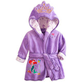 Cute Kids Robe Flannel Long Sleeve Baby Boys Girls Robes Bathing Robes Sleepwear Cartoon Animal Hooded Bath Robes Baby Clothes