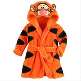 Cute Kids Robe Flannel Long Sleeve Baby Boys Girls Robes Bathing Robes Sleepwear Cartoon Animal Hooded Bath Robes Baby Clothes